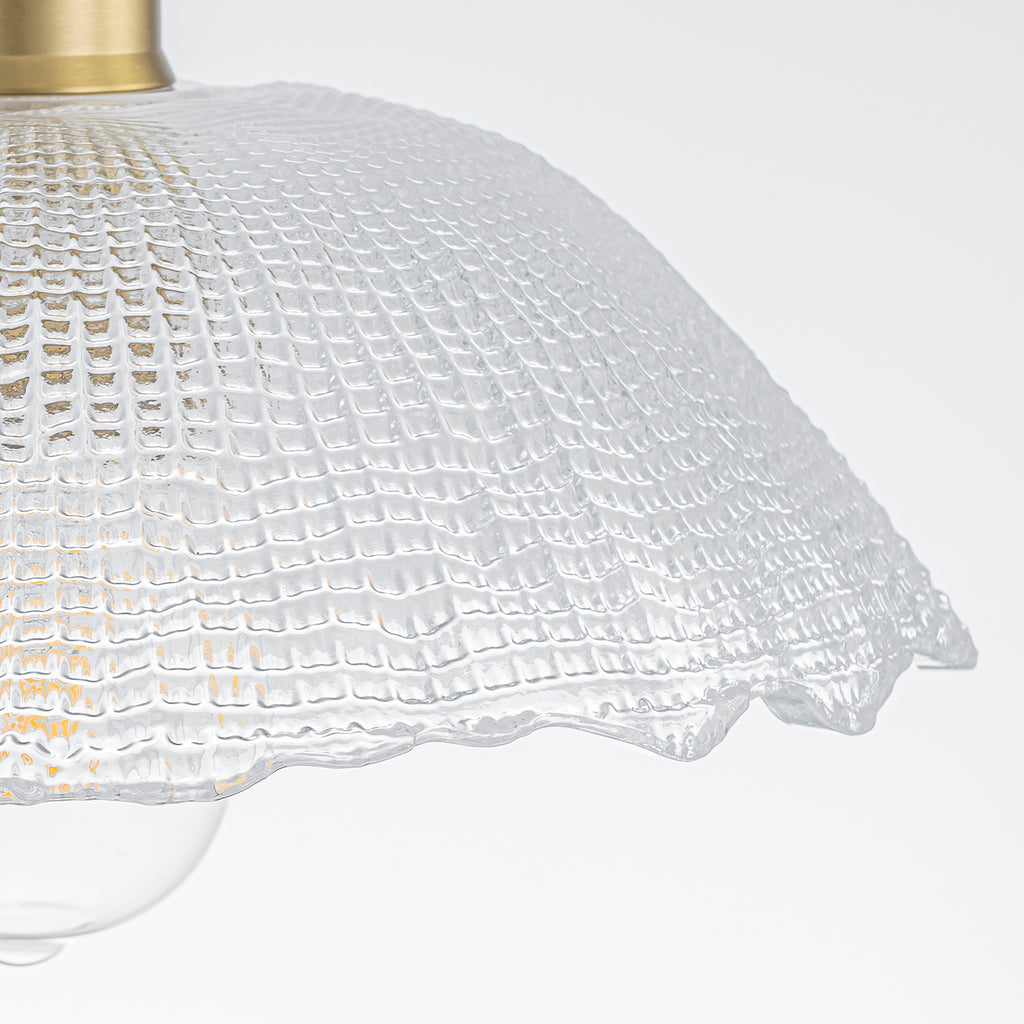 Mini Pendant Light Flared Corn Textured Clear Glass Adjustable Twisted - product image 4 | Zenvolit