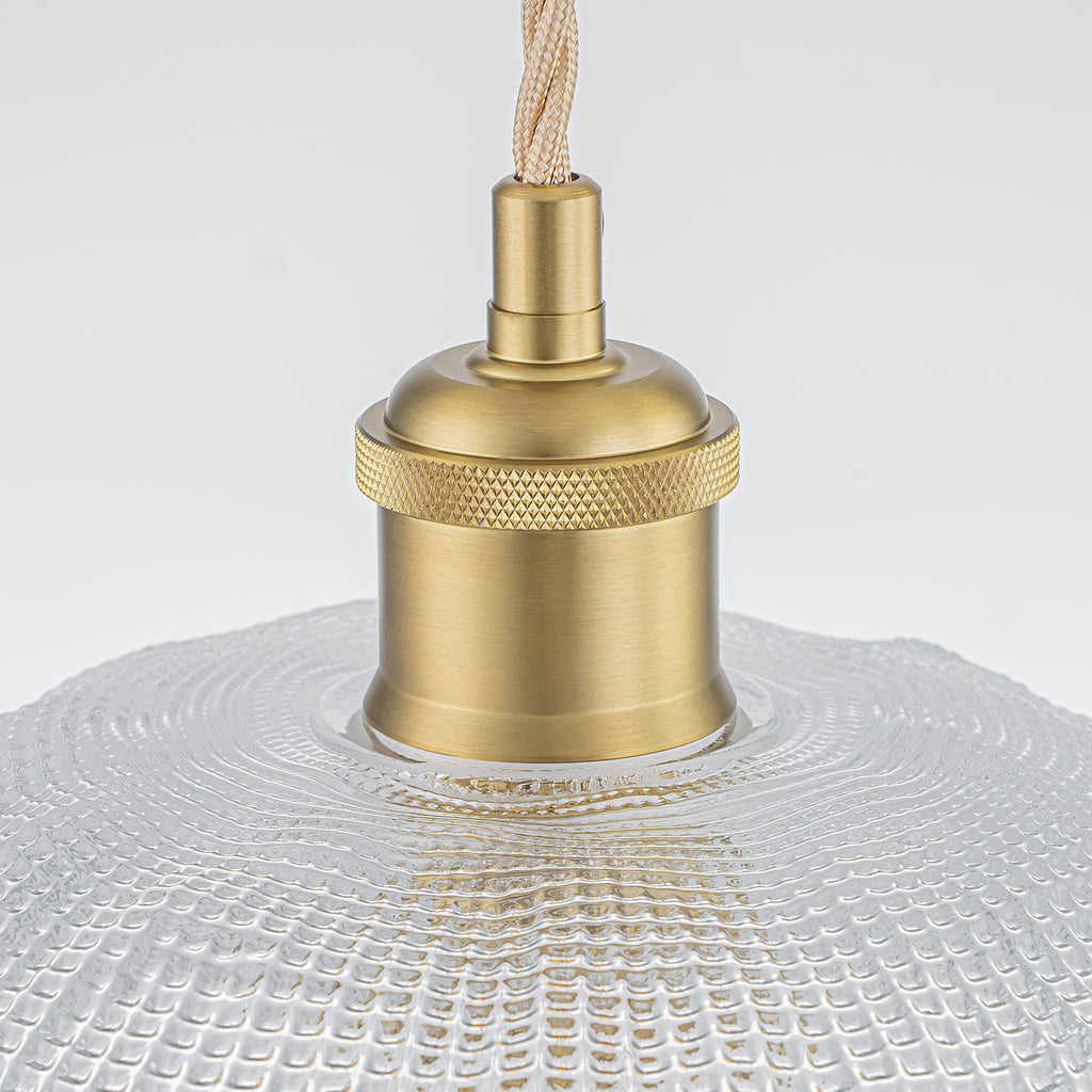 Mini Pendant Light Flared Corn Textured Clear Glass Adjustable Twisted - product image 5 | Zenvolit