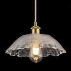 Mini Pendant Light Flared Corn Textured Clear Glass Adjustable Twisted - product image 8 | Zenvolit