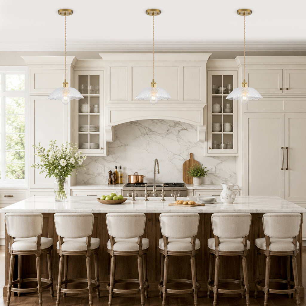 Mini Pendant Light Flared Corn Textured Clear Glass Adjustable Twisted - product image 13 | Zenvolit