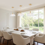 1-Light Gold Dome Pendant Light with Textured Glass Shade - product image 1 | Zenvolit