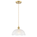 1-Light Gold Dome Pendant Light with Textured Glass Shade - product image 2 | Zenvolit