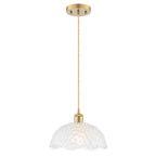 1-Light Gold Dome Pendant Light with Textured Glass Shade - product image 2 | Zenvolit