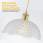 1-Light Gold Dome Pendant Light with Textured Glass Shade - product image 6 | Zenvolit