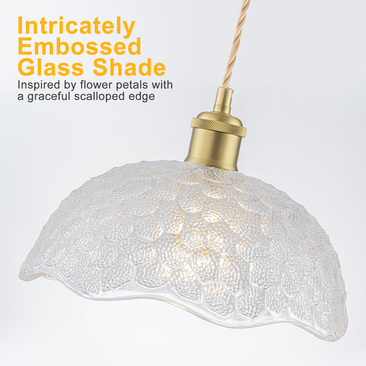 1-Light Gold Dome Pendant Light with Textured Glass Shade - product image 6 | Zenvolit