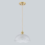 1-Light Gold Dome Pendant Light with Textured Glass Shade - product image 7 | Zenvolit