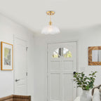 1-Light Gold Dome Pendant Light with Textured Glass Shade - product image 13 | Zenvolit