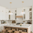 1-Light Gold Dome Pendant Light with Textured Glass Shade - product image 14 | Zenvolit