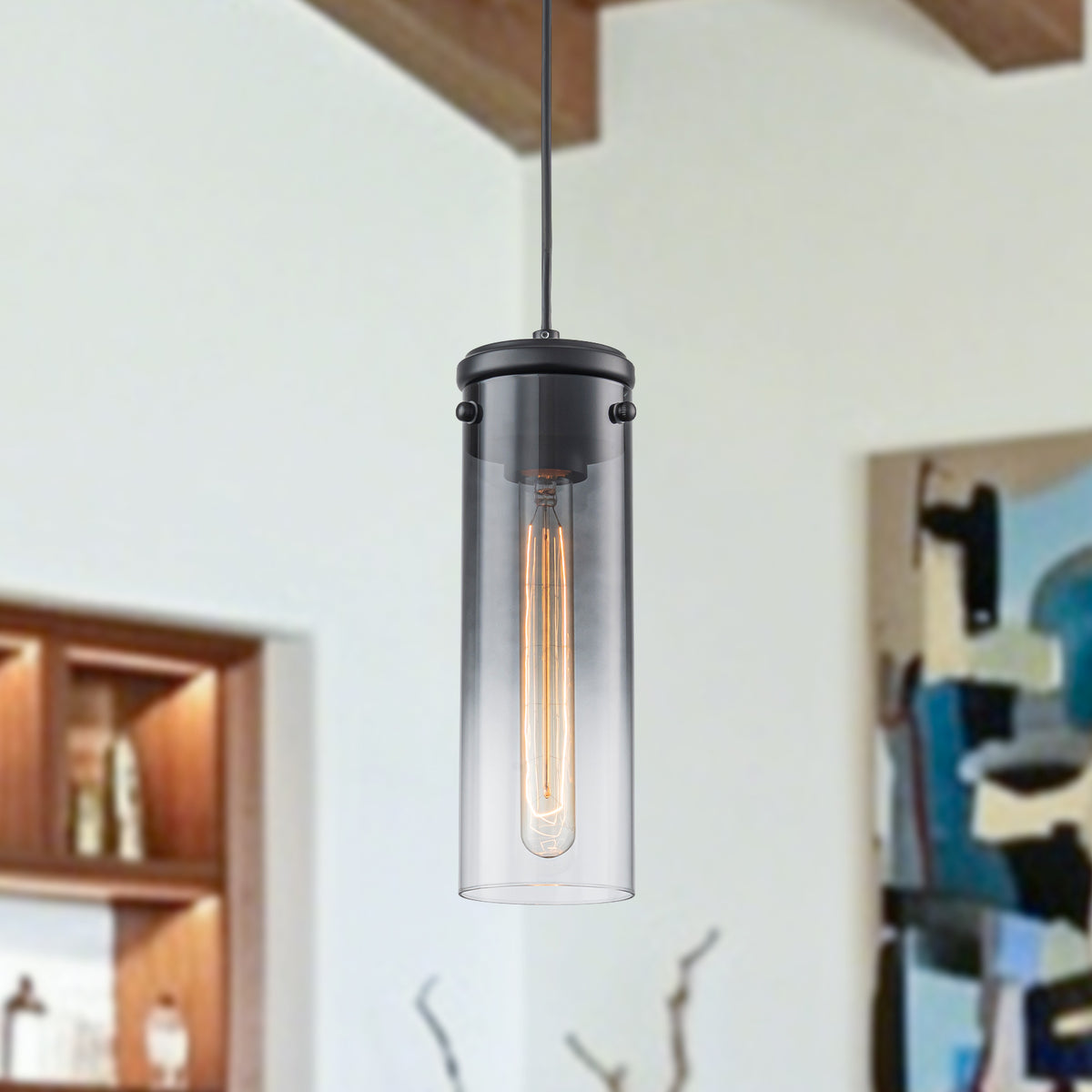 Modern Pendant Light Gradient Cylinder Glass Shade Kitchen Island - product image 1 | Zenvolit