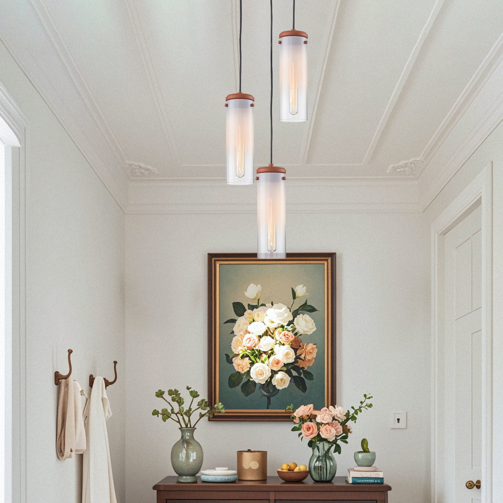 Modern Pendant Light Gradient Cylinder Glass Shade Kitchen Island - product image 5 | Zenvolit