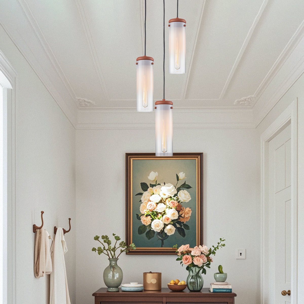 Modern Pendant Light Gradient Cylinder Glass Shade Kitchen Island - product image 5 | Zenvolit