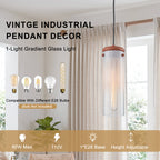 Modern Pendant Light Gradient Cylinder Glass Shade Kitchen Island - product image 8 | Zenvolit