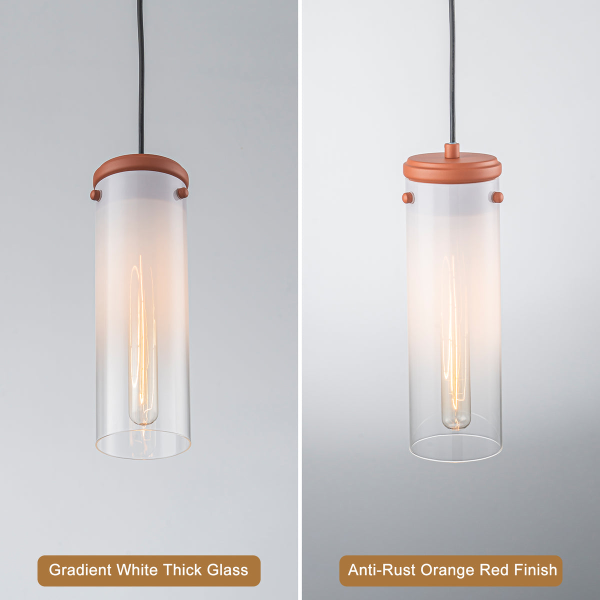 Modern Pendant Light Gradient Cylinder Glass Shade Kitchen Island - product image 10 | Zenvolit