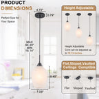 Modern Bowl Black Pendant Light Cloud Glass Shade for Kitchen Island - product image 5 | Zenvolit