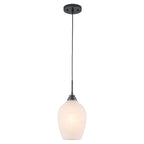 Modern Bowl Black Pendant Light Cloud Glass Shade for Kitchen Island - product image 10 | Zenvolit