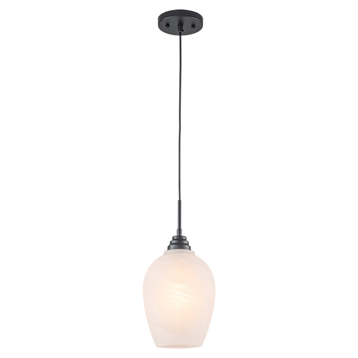 Modern Bowl Black Pendant Light Cloud Glass Shade for Kitchen Island - product image 10 | Zenvolit