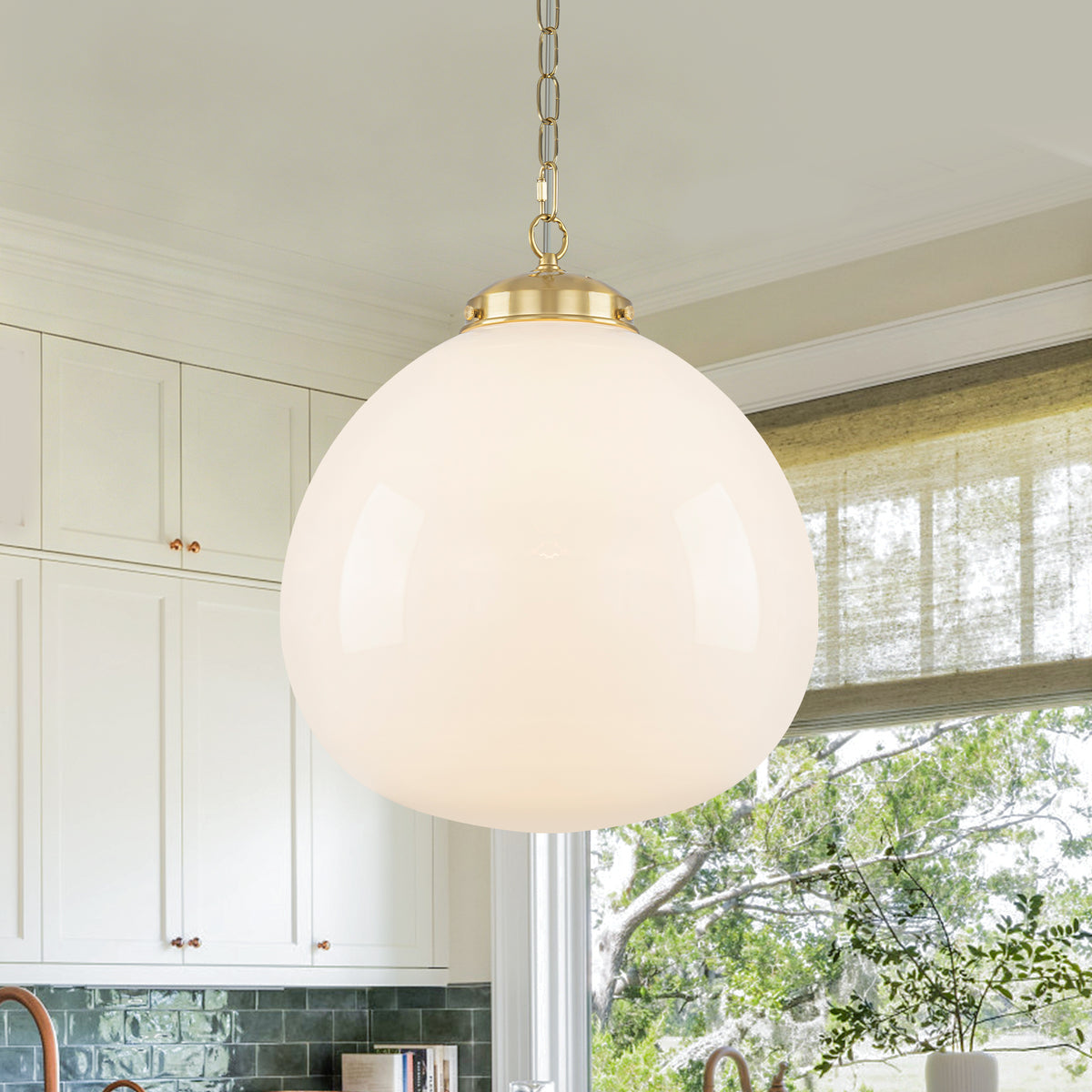 Globe Glass Pendant Light Modern Hanging Light Clear Glass Shade - product image 2 | Zenvolit