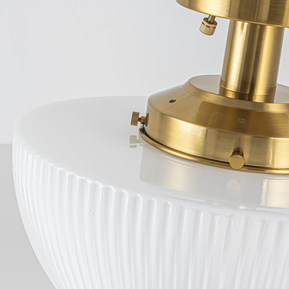 Dome Semi-Flush Mount Ceiling Light Ribbed Frosted Glass Shade Foyer - product image 4 | Zenvolit