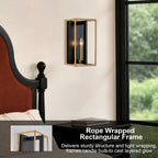 Rope Cage Wall Sconce Black Metal Farmhouse Wall Light Hallway - product image 10 | Zenvolit