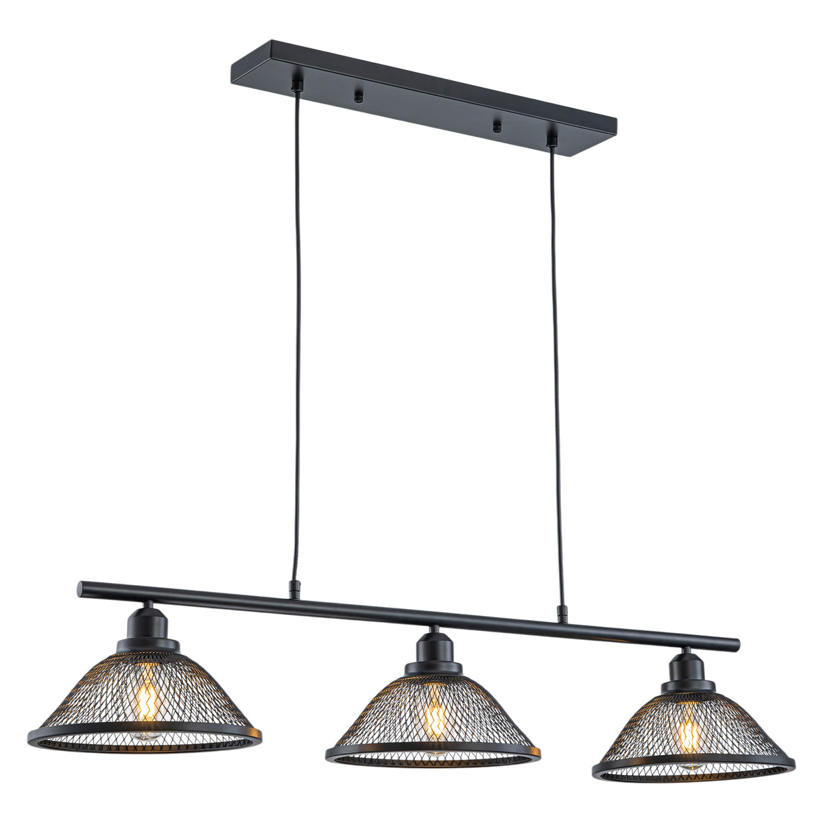 3 Light Industrial Cage Pendant Light Metal Linear Kitchen Island - product image 1 | Zenvolit