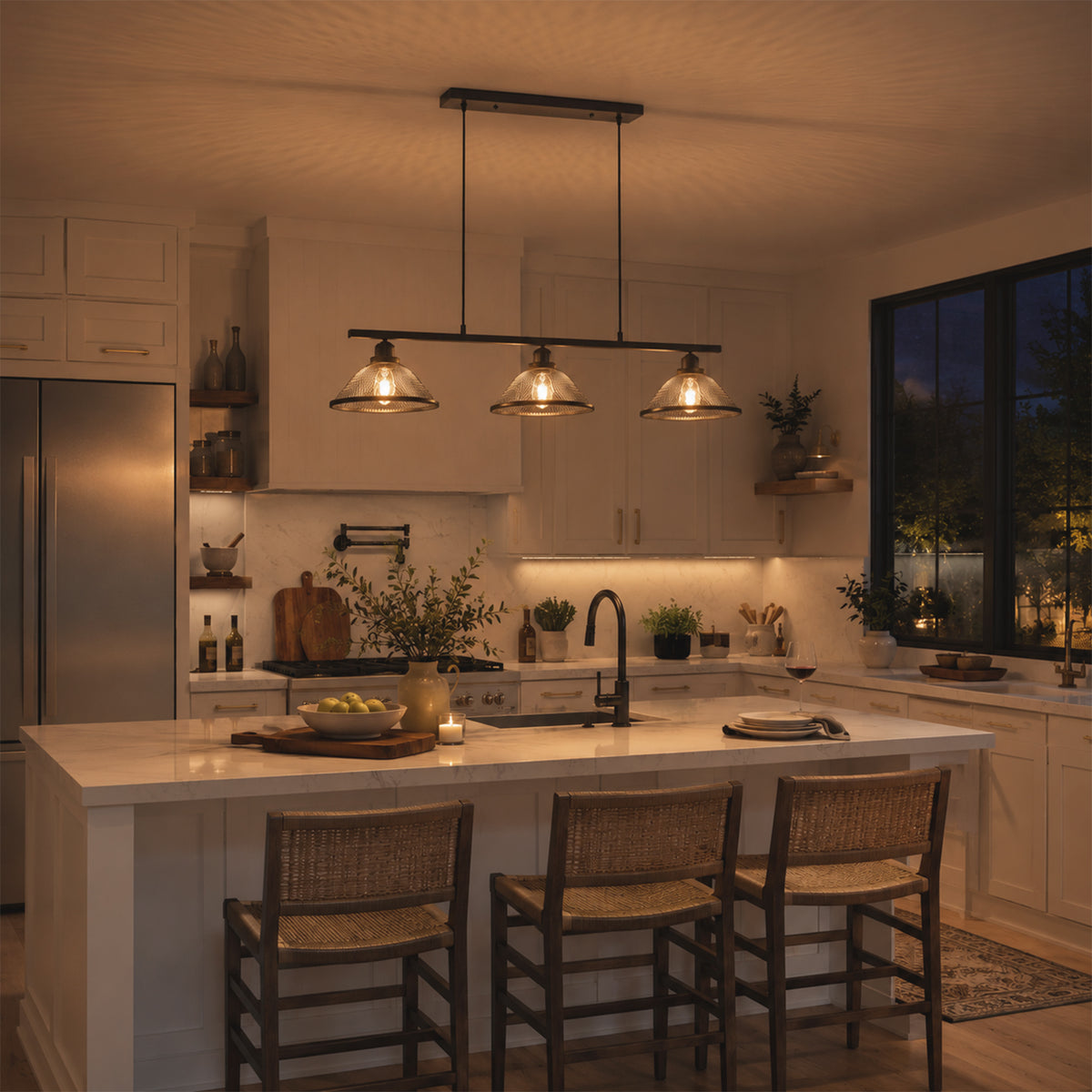 3 Light Industrial Cage Pendant Light Metal Linear Kitchen Island - product image 4 | Zenvolit