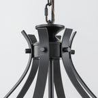 6 Light Geometric Chandelier Modern Black Metal Cage Pendant Light - product image 3 | Zenvolit