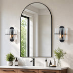 Modern Frosted Glass Wall Sconce Wall Light Bow-Inspired Glass Panels - product image 2 | Zenvolit