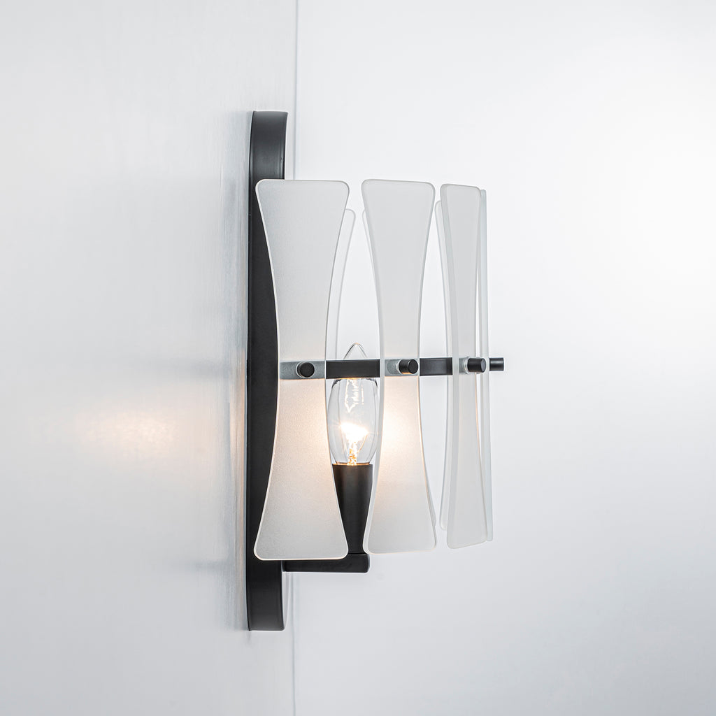 Modern Frosted Glass Wall Sconce Wall Light Bow-Inspired Glass Panels - product image 13 | Zenvolit