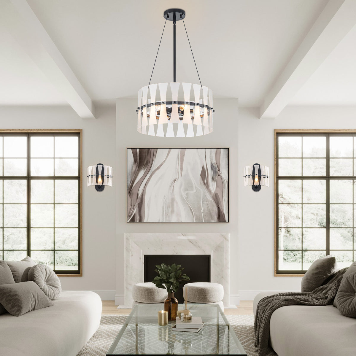 Modern Frosted Glass Wall Sconce Wall Light Bow-Inspired Glass Panels - product image 17 | Zenvolit