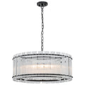 6 Light Round Ring Chandelier Ribbed Glass Pendant Light Circular - product image 1 | Zenvolit