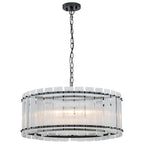 6 Light Round Ring Chandelier Ribbed Glass Pendant Light Circular - product image 1 | Zenvolit