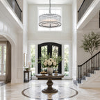 6 Light Round Ring Chandelier Ribbed Glass Pendant Light Circular - product image 5 | Zenvolit