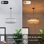 6 Light Round Ring Chandelier Ribbed Glass Pendant Light Circular - product image 8 | Zenvolit