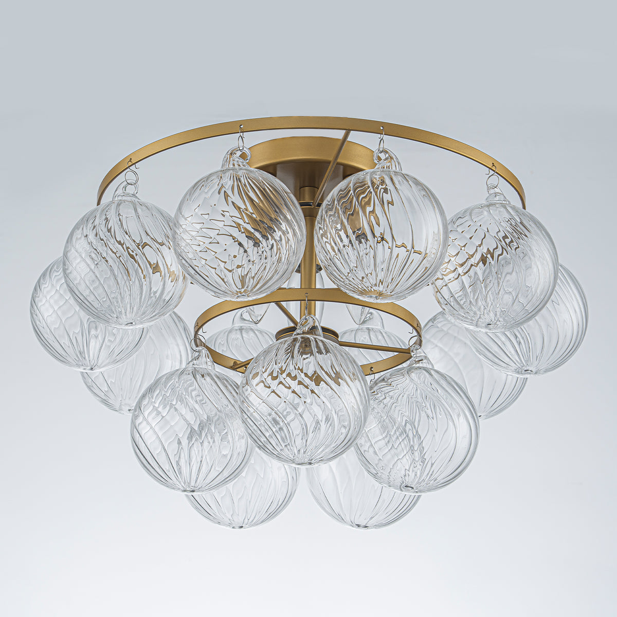 Modern 3-Light Glass Globe Flush Mount Ceiling Light Tiered Bubble - product image 5 | Zenvolit