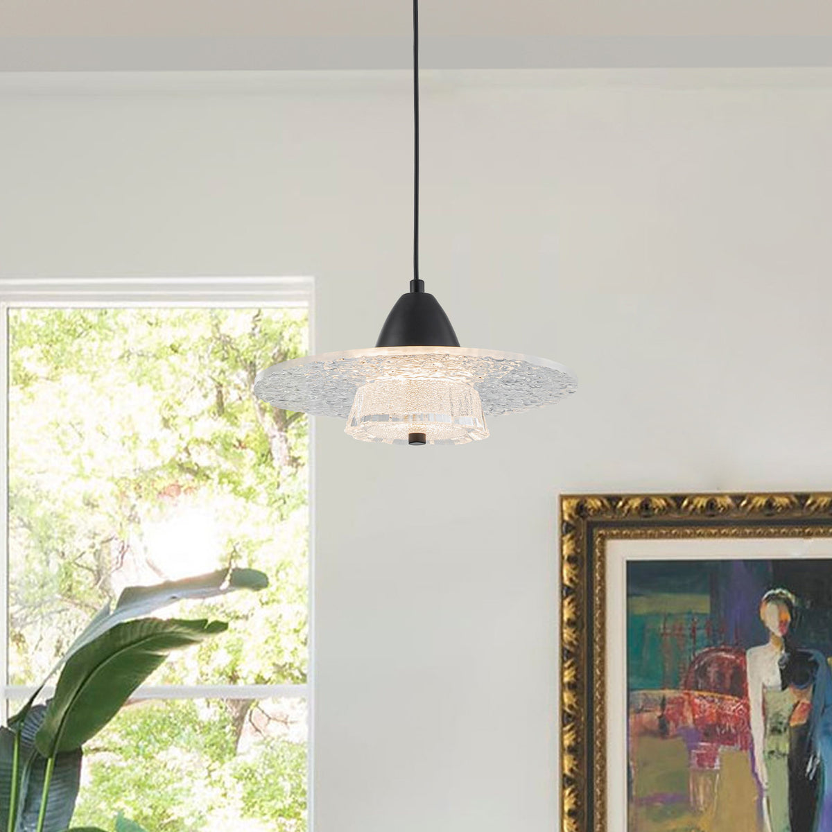 Modern LED Acrylic Mini Pendant Light Stone-Texture Clear Acrylic - product image 1 | Zenvolit