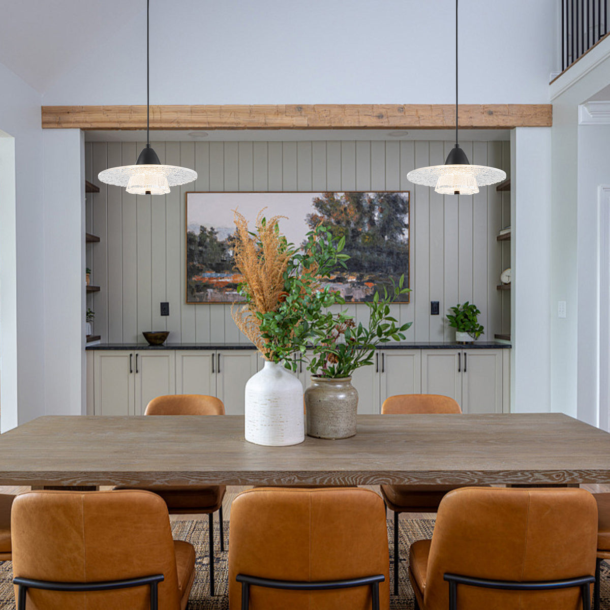 Modern LED Acrylic Mini Pendant Light Stone-Texture Clear Acrylic - product image 3 | Zenvolit
