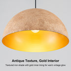 Dome Pendant Light Metal Rough Textured Earth‑toned Sand Finish - product image 9 | Zenvolit