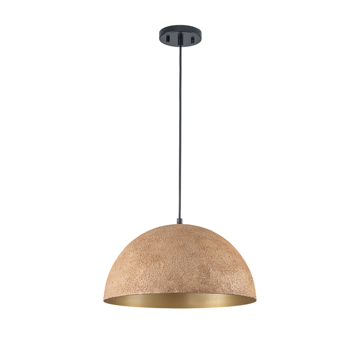 Dome Pendant Light Metal Rough Textured Earth‑toned Sand Finish - product image 10 | Zenvolit