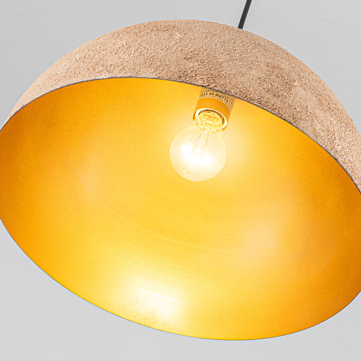 Dome Pendant Light Metal Rough Textured Earth‑toned Sand Finish - product image 12 | Zenvolit