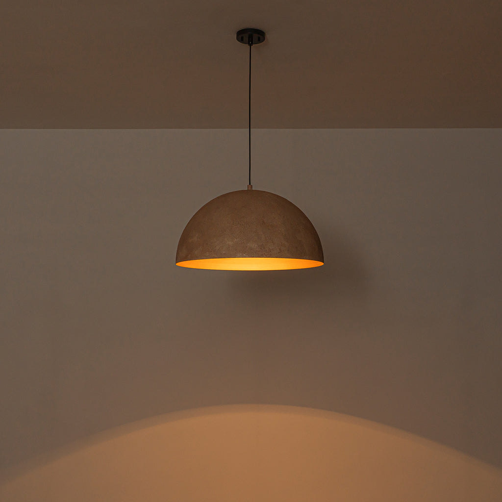 Dome Pendant Light Metal Rough Textured Earth‑toned Sand Finish - product image 13 | Zenvolit