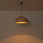 Dome Pendant Light Metal Rough Textured Earth‑toned Sand Finish - product image 13 | Zenvolit