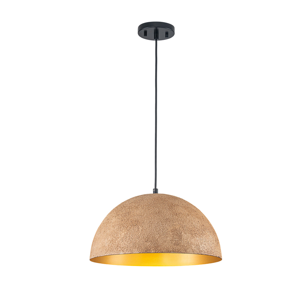Dome Pendant Light Metal Rough Textured Earth‑toned Sand Finish - product image 14 | Zenvolit