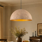 Dome Pendant Light Metal Rough Textured Earth‑toned Sand Finish - product image 1 | Zenvolit