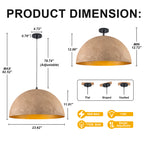Dome Pendant Light Metal Rough Textured Earth‑toned Sand Finish - product image 8 | Zenvolit