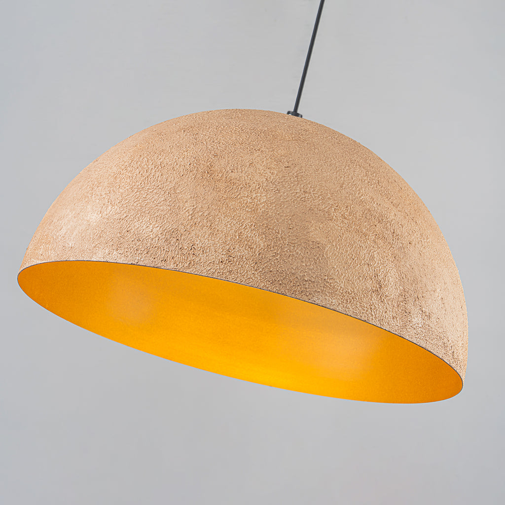 Dome Pendant Light Metal Rough Textured Earth‑toned Sand Finish - product image 9 | Zenvolit