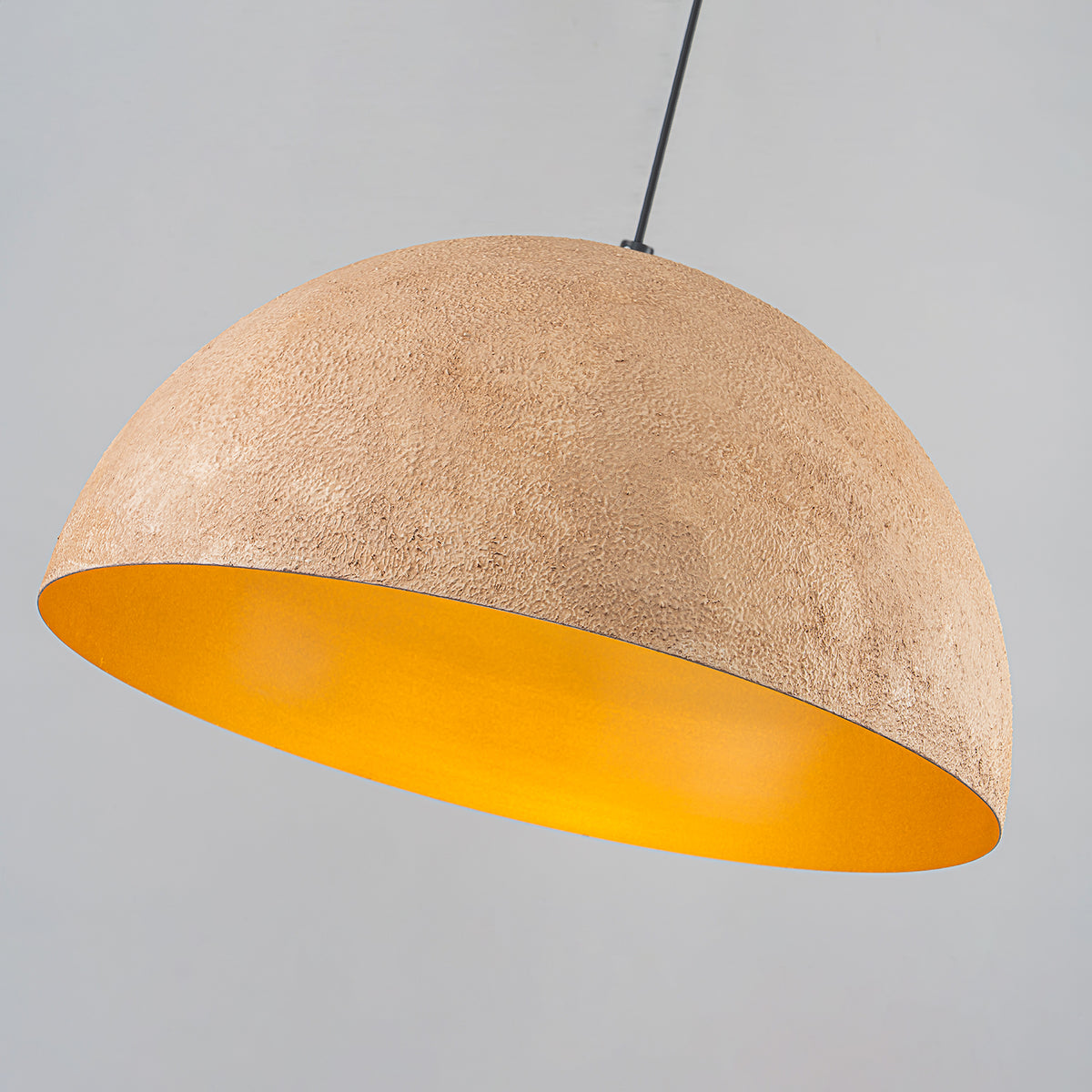 Dome Pendant Light Metal Rough Textured Earth‑toned Sand Finish - product image 9 | Zenvolit