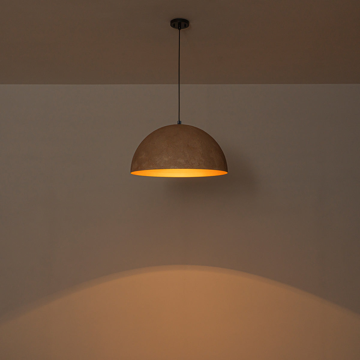 Dome Pendant Light Metal Rough Textured Earth‑toned Sand Finish - product image 11 | Zenvolit