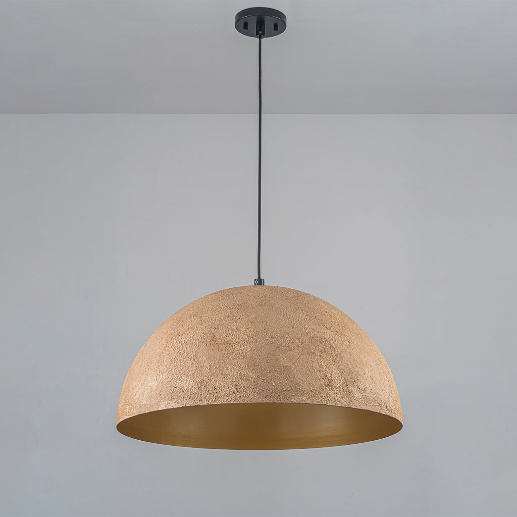 Dome Pendant Light Metal Rough Textured Earth‑toned Sand Finish - product image 12 | Zenvolit