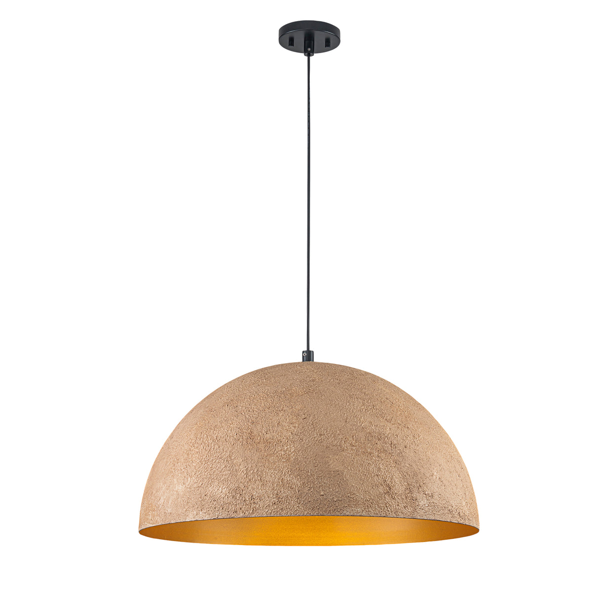 Dome Pendant Light Metal Rough Textured Earth‑toned Sand Finish - product image 13 | Zenvolit