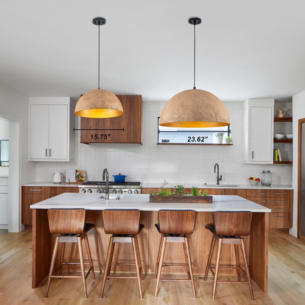Dome Pendant Light Metal Rough Textured Earth‑toned Sand Finish - product image 14 | Zenvolit
